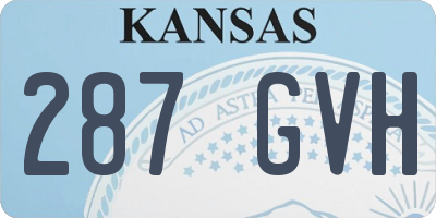 KS license plate 287GVH