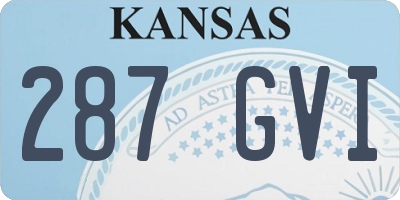 KS license plate 287GVI