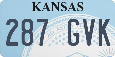 KS license plate 287GVK