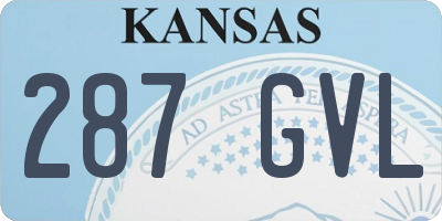 KS license plate 287GVL