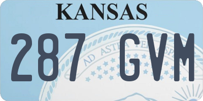 KS license plate 287GVM