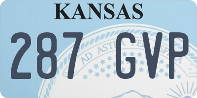 KS license plate 287GVP
