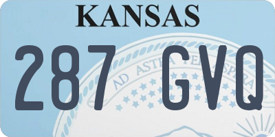 KS license plate 287GVQ