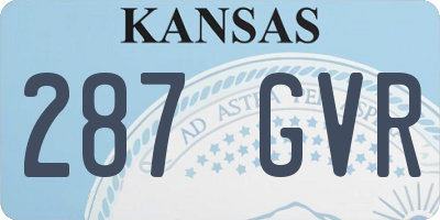 KS license plate 287GVR