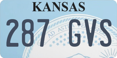KS license plate 287GVS
