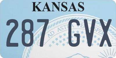KS license plate 287GVX