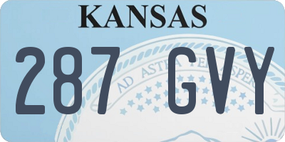 KS license plate 287GVY