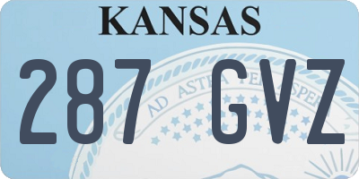 KS license plate 287GVZ