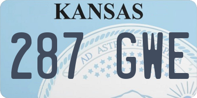KS license plate 287GWE