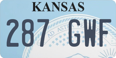 KS license plate 287GWF