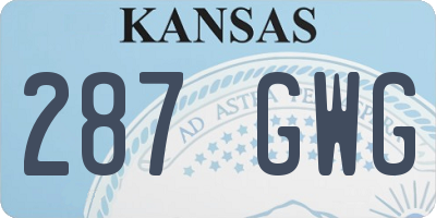 KS license plate 287GWG