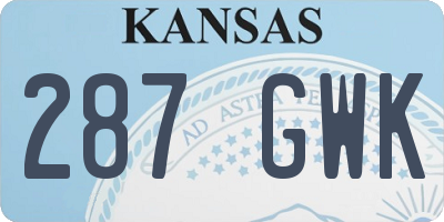 KS license plate 287GWK