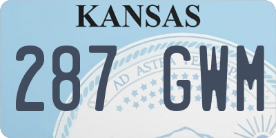 KS license plate 287GWM