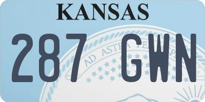 KS license plate 287GWN