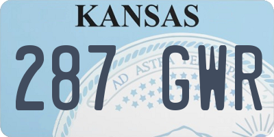 KS license plate 287GWR