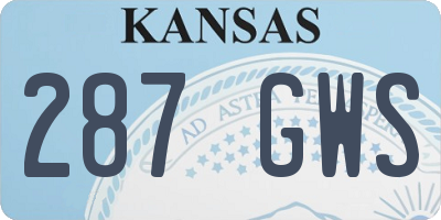 KS license plate 287GWS