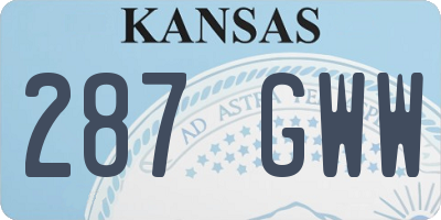 KS license plate 287GWW