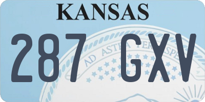 KS license plate 287GXV