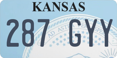 KS license plate 287GYY