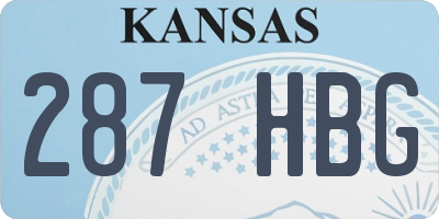 KS license plate 287HBG