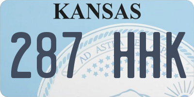KS license plate 287HHK