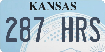 KS license plate 287HRS