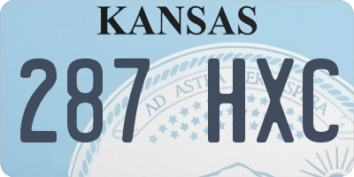 KS license plate 287HXC