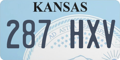 KS license plate 287HXV