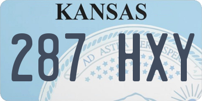 KS license plate 287HXY