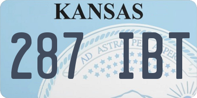 KS license plate 287IBT