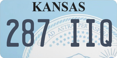 KS license plate 287IIQ