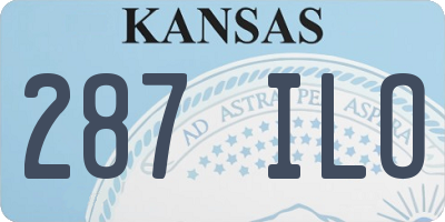 KS license plate 287ILO