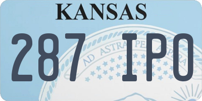 KS license plate 287IPO