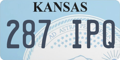 KS license plate 287IPQ