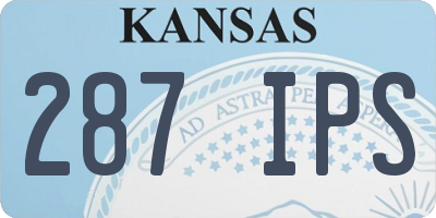 KS license plate 287IPS