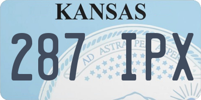 KS license plate 287IPX