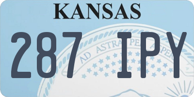KS license plate 287IPY