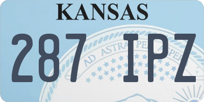 KS license plate 287IPZ
