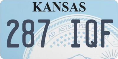 KS license plate 287IQF