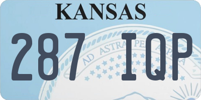 KS license plate 287IQP