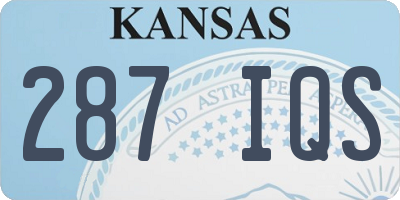 KS license plate 287IQS