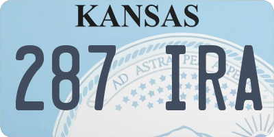 KS license plate 287IRA