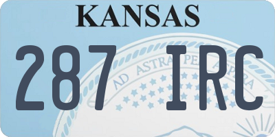 KS license plate 287IRC