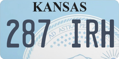 KS license plate 287IRH