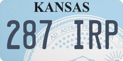 KS license plate 287IRP
