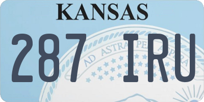 KS license plate 287IRU