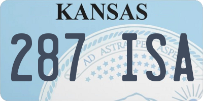 KS license plate 287ISA