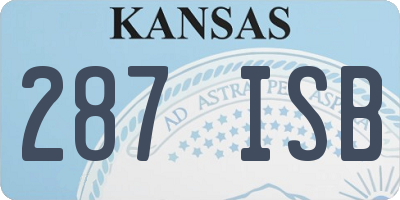 KS license plate 287ISB