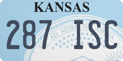 KS license plate 287ISC