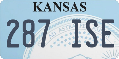 KS license plate 287ISE